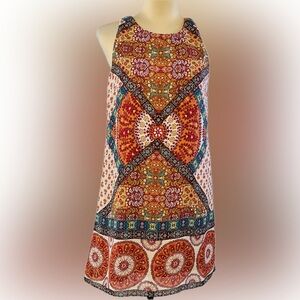 by & by Orange Red Halter Sundress